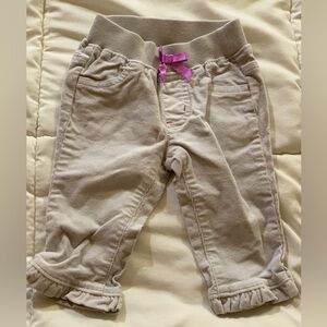 🧸6/$25🧸Kids Beige Corduroy Pants with Pink Bow